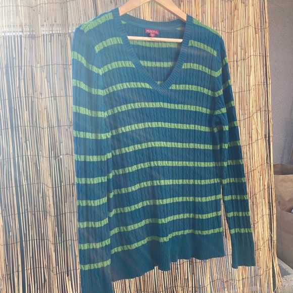 Green Striped Cable Knit Sweater from Merona - Picture 3 of 9